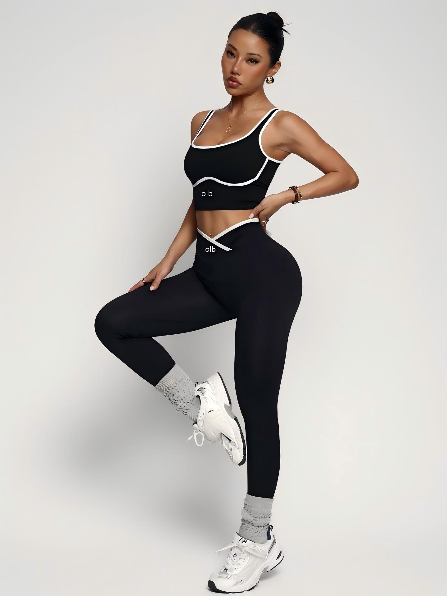 Sports Bra Racerback - 2-teiliger neuer Sport-BH, Weste, Hose, Fitnessanzug,